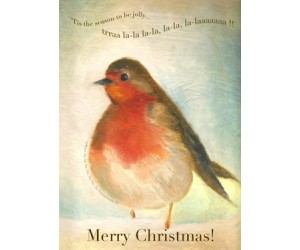 Tra la la! Merry Christmas! Card (pack of 6 handmade cards)